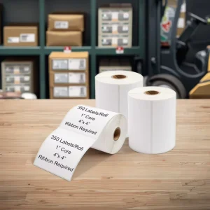 Custom 100mmx100mm Waterproof Thermal Transfer Barcode Label Sticker 4×4 Self Adhesive Semi Gloss Paper for Supermarket Grocery
