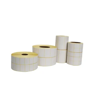 Custom 2″X1″ White Plain Thermo Label Sticker with Blue Yellow White Glassine for Shipping Labels Barcode Label