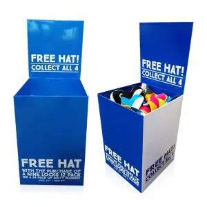 Custom 4-Tier Portable Modern Eco Friendly Cardboard Dump Bins for Retail Store Display Point Purchase Advertising for Toys