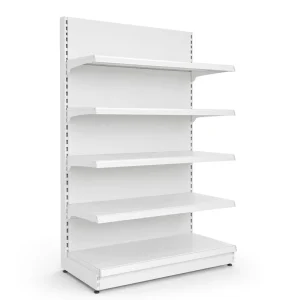Custom 5 Tier Back Pole Supermarket Shelving 1330mm Height Adjustable Cold Rolled Steel Gondola Rack for Retail Use