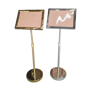 Custom A3 A4 A5 Stand Polishing Stainless Steel Menu Stand For Restaurant Promotion