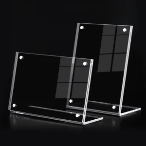 Custom A4 A5 A6 L Shape Desktop Inclined Menu Price Label Card Clear Strong Magnetic Acrylic Sign Holder
