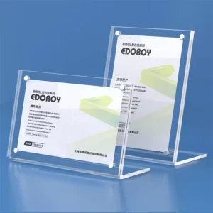 Custom A4 A5 A6 Strong Magnetic Acrylic Sign Holder Table Top L Shape Acrylic Menu Advertising Display Stand With Magnet