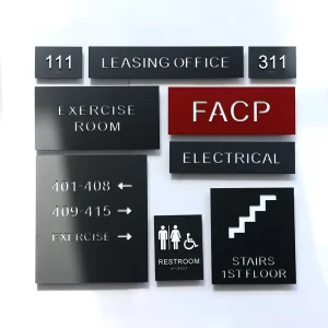 Custom ADA Braille Sign Indoor Directional Wayfinding Signs Building Floor Signage Apartment Door Numbers for Hotel