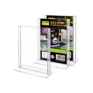 Custom Acrylic Sign Holder Double Side Clear T Shape Acrylic Table Sign Stand Table Number Stand for Home Office Retail Show