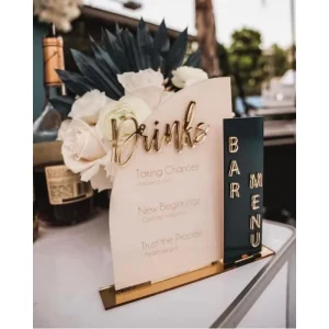 Custom Acrylic Sign Holder Personalized QR Code Social Media Stand Menu Table Number and Price List Display for Business Event