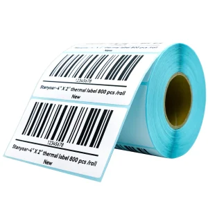 Custom Adhesive Sticker Blank Paper Barcode Label Thermal Print Roll 4×2 Direct Thermal Shipping Label