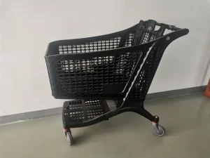 Custom All Plastic Supermarket Shopping Trolley 100-220L Large Capacity Grocery Store Plastic Shopping Cart