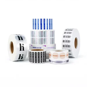 Custom Barcode Adhesive Label Rolls for Product Identification Inventory Tracking and Supply