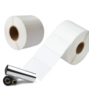Custom Barcode Label 50X25 50X30 58X40 58X60 60X40 80X50mm Thermal Transfer Semi Gloss Self Adhesive Sticker Label Roll