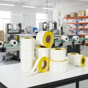 Custom Barcode Label 50×25 50×30 58×40 58×60 60×40 80x50mm Thermal Transfer Semi Gloss Self Adhesive Sticker Label Roll