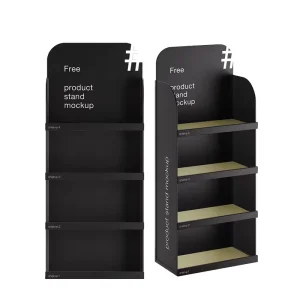 Custom Black Cardboard Display Rack for Stores Supermarkets