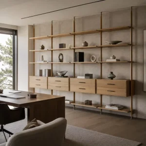 Custom Bookshelf Wall Screen Modular Aluminum Shelf System for Room Divider
