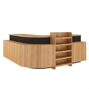 Custom Boutique Retail Modern Multifunction Equipment POS Cashier Desk Wooden Supermarket Checkout Counter