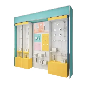 Custom Brand Hardware Shop Fittings Fixture Wood Floor Stand Wall Cabinets Sanitary Ware Product Display Rack