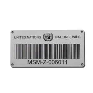 Custom Brand Logo Aluminum Adhesive Sticker Asset Metal Label Bar Code Serial Number Tags