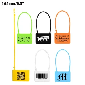 Custom Brand Logo Tag Zip Ties Plastic Seals Security Garment Clothes Shoe Hang Tags