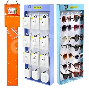 Custom Branded Cardboard Clip Strip Hanging Display Retail Shelf Edge Corrugated Sidekick Display Unit for Impulse Sales
