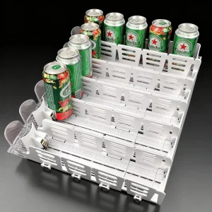 Custom Canned Beverage Shelf Pusher Heavy Duty Drink Display Management System for Supermarket