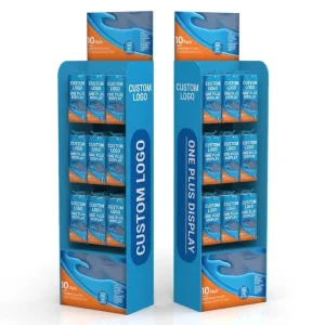 Custom Cardboard Display Stand for Disposable Gloves Retail Floor Display Rack with Header Card