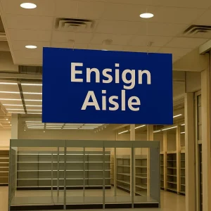 Custom Ceiling Hanging Acrylic Sign Plastic Warehouse Signage