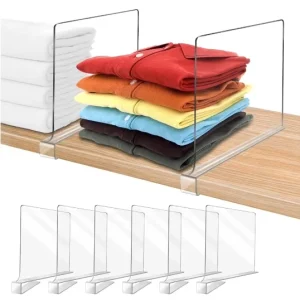 Custom Clear Acrylic Book Shelf Dividers Plastic Supermarket Shelf Divider for Closet Organizer