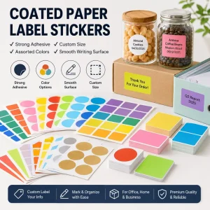 Custom Coated Paper Labels Stickers Self Adhesive Color Coding Writable Item Information Marking Custom Size Label Stickers