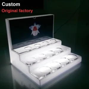 Custom Color LED Advertising Acry Makeup Perfume Showcase Cosmetic Retail Shops Malls Supermarkets Light Acrylic Display Stand