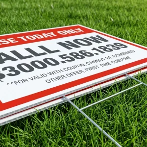 Custom Corrugated Plastic Yard Signs With H Stakes Waterproof Lawn Signs For Advertising Real Estate Campaign 18×24 Inch