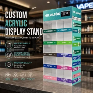 Custom Counter Display Stand Snus Display Chewing Gum Countertop Acrylic Display Stand Rack with Price Bar