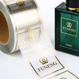 Custom Design Waterproof Stickers Gold Foil Perfume Labels Clear Bottle Product Labels for Luxury Packaging
