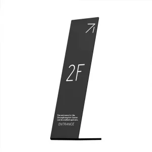 Custom Designed Durable L-Shaped Stainless Steel Directional Sign Outdoor Floor Standing Business Sign