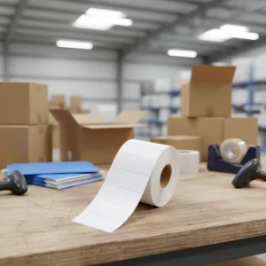 Custom Die Cut Eco Friendly Matte Thermal Transfer Labels with Strong Adhesive and Barcode Feature