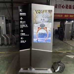 Custom Digital Advertising Pylon Signage Shopping Mall Car Wayfinding Free Standing 3D LED Light Box Sign IP65 Waterproof