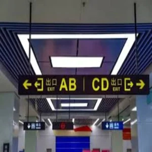 Custom Double Sided LED Tube Light Box Aluminum Suspension Signage Subway Airport Directional Wayfinding Guide for Buildings