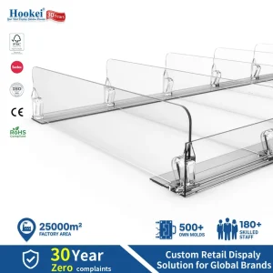 Custom Drink Organizer Shelf Pusher Pharmacy Acrylic Magnetic Closet Shelf Divider For Store Shelves