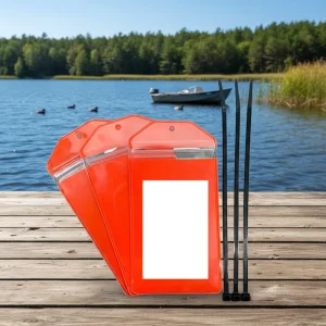 Custom Durable Fluorescent Orange Waterproof Hunting Fishing License Holders Tags IDs Badge Holder