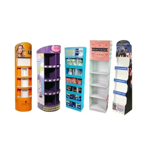 Custom Eco-friendly Corrugated Cardboard 5-Layer Foldable Display Stand for Retail Supermarket Shelves Easy Assembly Printable