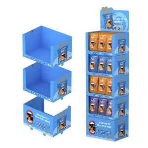 Custom Eco friendly Portable Cardboard Stacking Display Stand Shampoo PDQ Multi Functional Storage Bins Counter Displays