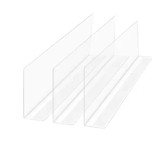 Custom Extruding & Cutting Injection Moulded Adjustable Clear Supermarket L Shaped Plastic Shelf Divider