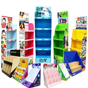 Custom Flooring Display Rack for the Promotion of Snacks and Cosmetics Cardboard Shelf Tower Display