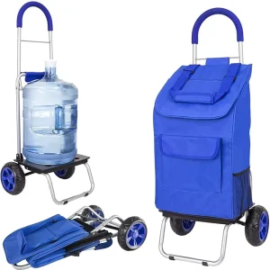 Custom Foldable Strong Light Carts Portable Climbing Market Luggage Aluminium Reusable Shopping Trolleys Cart Bag