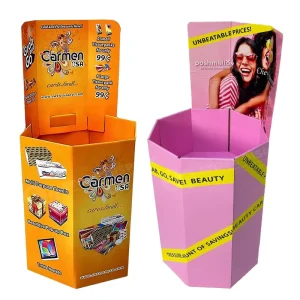 Custom Folding POS Cardboard Large Volume Dump Bin Displays Retail Grocery Store Corrugated Dump Bins For Seasonal Promotions