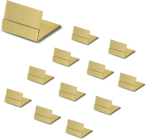 Custom Gold Plastic L-Shaped Label Holder Price Tag Clip Stand for Bakery Restaurant Menu Display Card Sign Board Retail Shelf