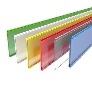 Custom Gondola Shelving Label Holder Adhesive Back Clear Shelf Price Strips Plastic PVC Shelf Data Strip for Supermarket Shelf