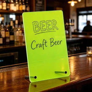 Custom Gradient Acrylic Menu Board Writable Erasable Desk Display Stand Caf Bar Bubble Tea Shop Clear Price Sign Holder
