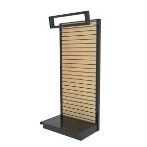 Custom Heavy Duty Four Sided Hair Bow Display Stand Wood Slatwall Floor Stand for Retail Shops