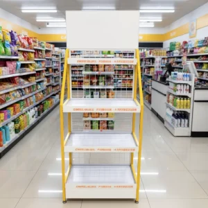 Custom Heavy Duty Metal 3 Tier Floor Display Stand Supermarket Rack Epoxy Powder Coating for Supermarket Retail Store Exhibition
