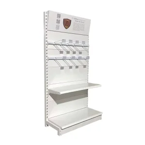 Custom Heavy Duty Single-Sided Iron Metal White Supermarket Rack Light Duty Layered Style Retail Display Shop Shelving
