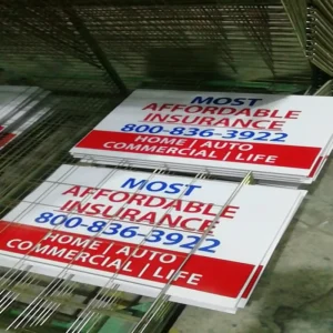 Custom High Quality Outdoor Advertising Digital Printing Correx Yard Lawn Signs with H Stakes for Promotion